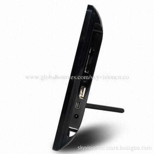 LCD digital photo frame with video/music/photo auto loop play/table standing and wall-mount